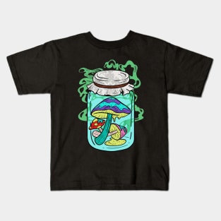 Psychedelic Mushrooms Mason Jar Kids T-Shirt